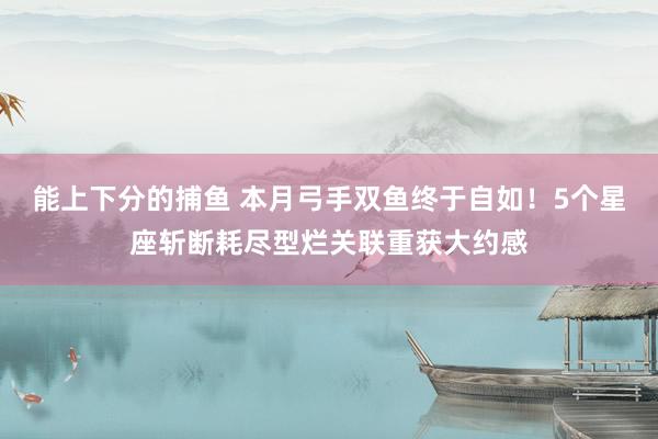 能上下分的捕鱼 本月弓手双鱼终于自如！5个星座斩断耗尽型烂关联重获大约感