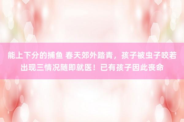   能上下分的捕鱼 春天郊外踏青，孩子被虫子咬若出现三情况随即就医！已有孩子因此丧命