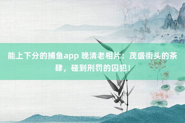   能上下分的捕鱼app 晚清老相片：茂盛街头的茶肆，碰到刑罚的囚犯！