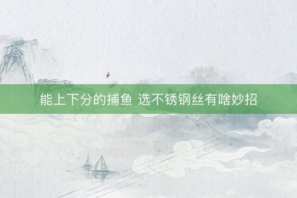   能上下分的捕鱼 选不锈钢丝有啥妙招