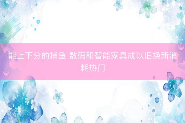 能上下分的捕鱼 数码和智能家具成以旧换新消耗热门